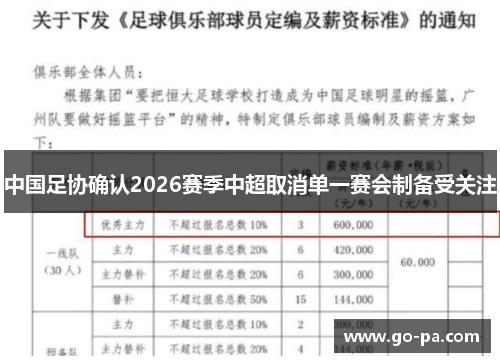 中国足协确认2026赛季中超取消单一赛会制备受关注 中国足协确认2026赛季中超取消单一赛会制备受关注