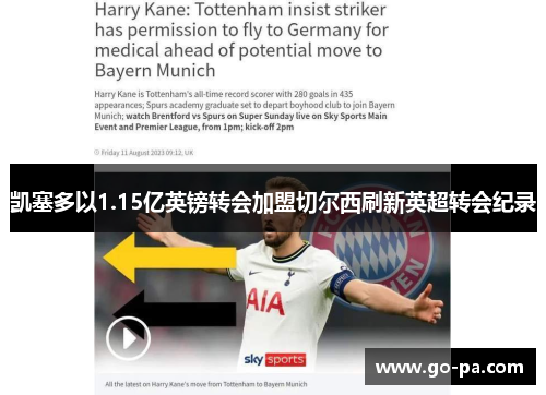 凯塞多以1.15亿英镑转会加盟切尔西刷新英超转会纪录